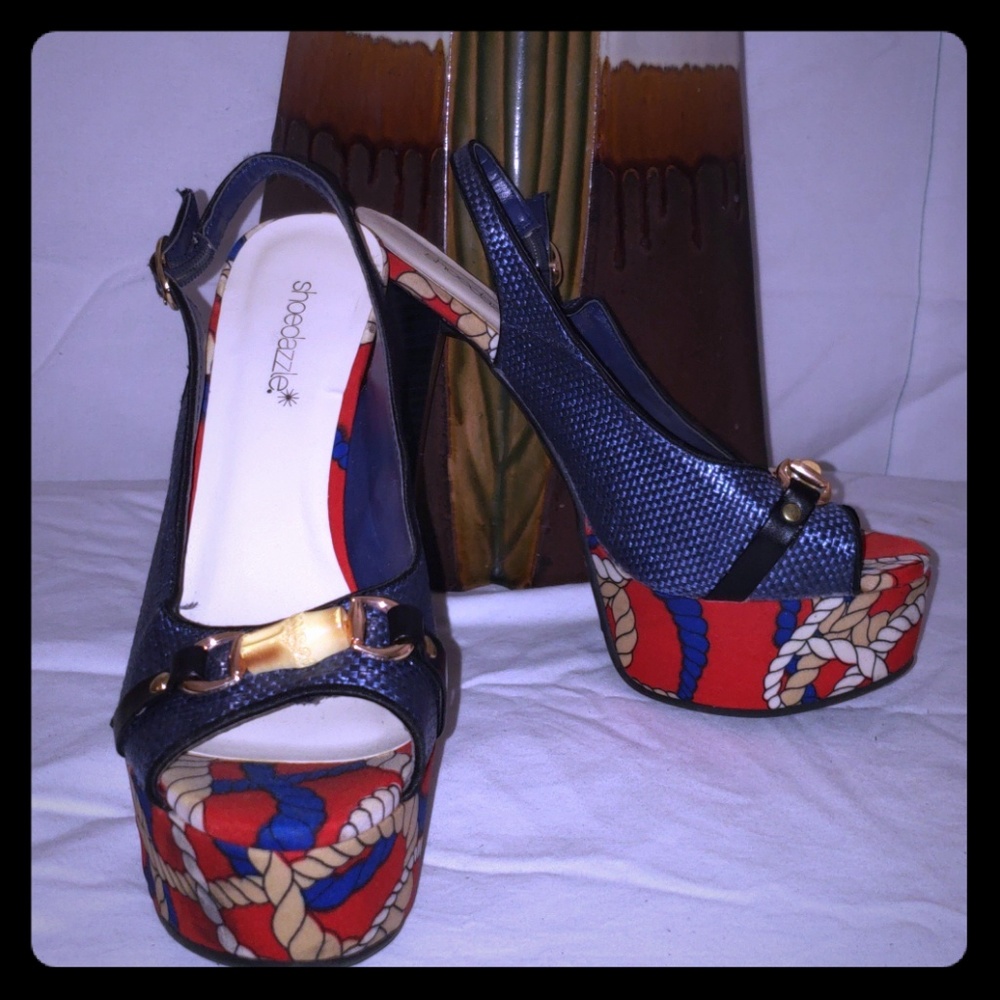 Shoedazzle women sling back heels